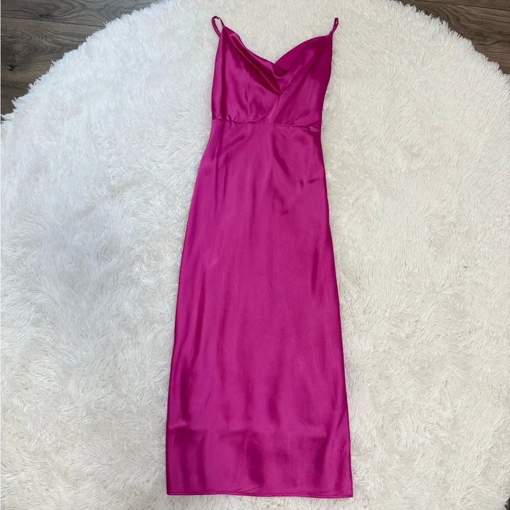 Adelyn Rae Pink Cowl Neck Slip Dress xs - Picture 2 of 10